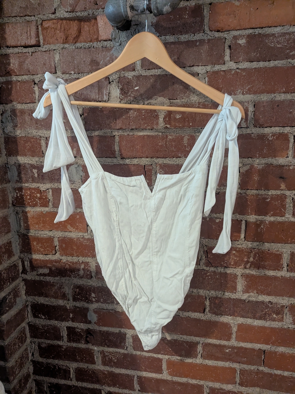 Free People White Tie-Shoulder Kids One-Piece